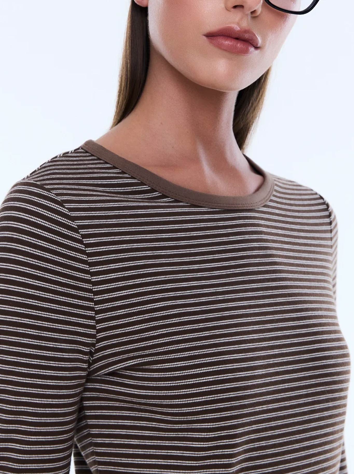 ENA PELLY PIPER LONG SLEEVE STRIPE TOP (Sand)