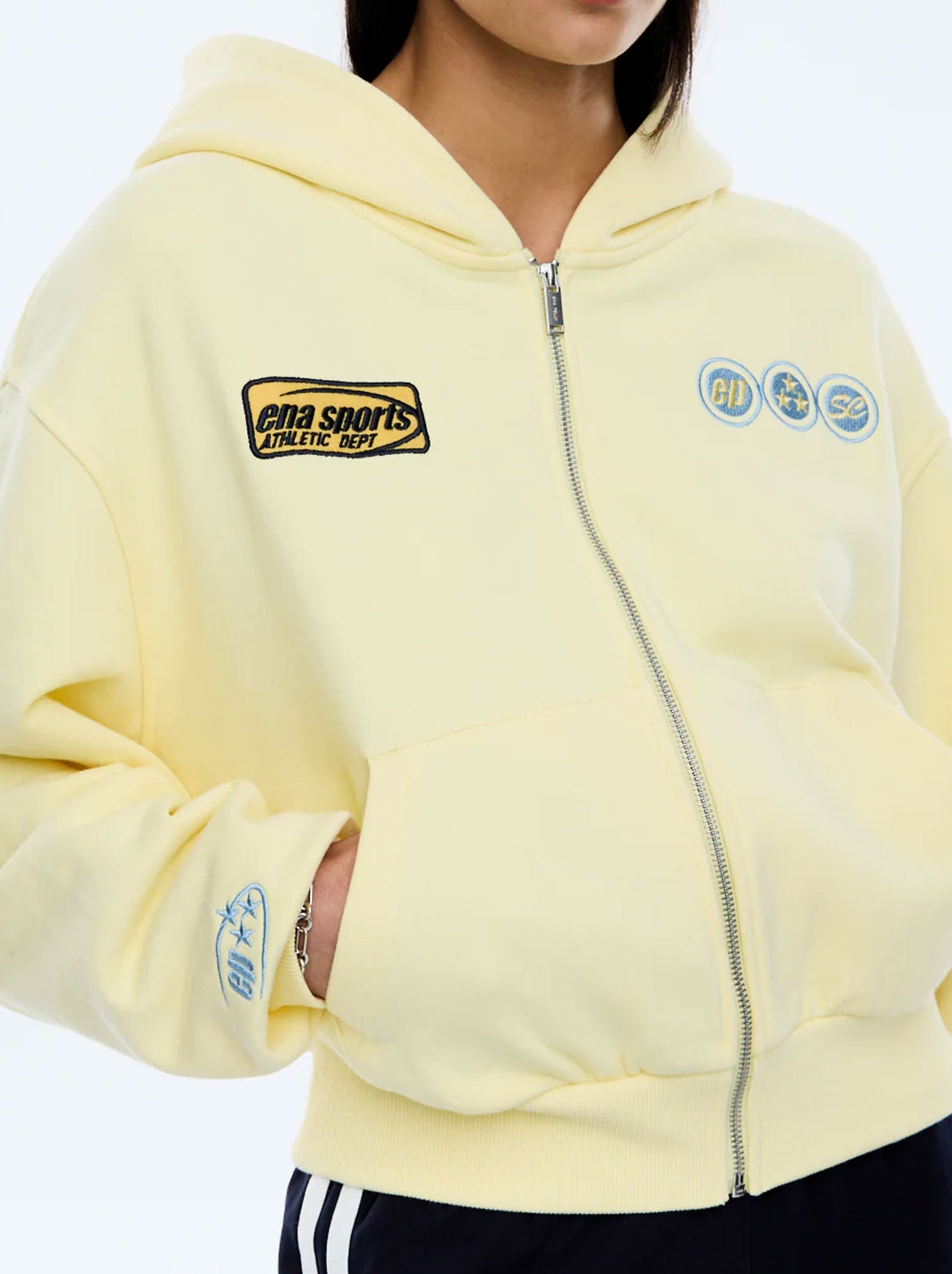 ENA PELLY SPORTS ZIP THROUGH HOODIE (Lemon)