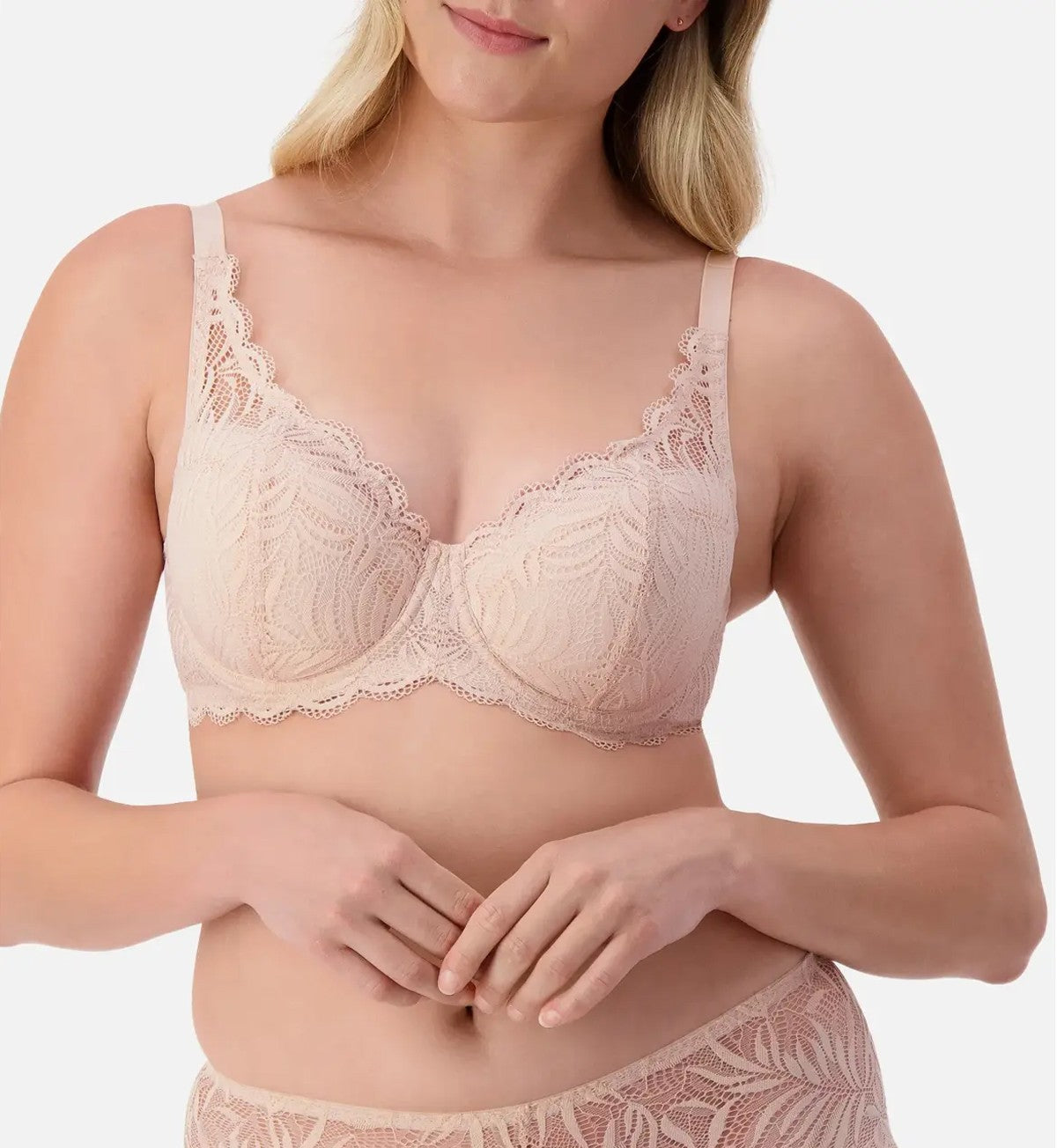 Image of Bras. Productname: Triumph Essential Lace Balconette Padded Bra in Nude Pink colour by brand - Triumph