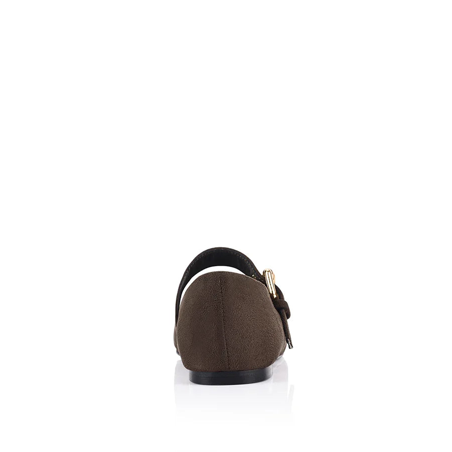 Sass Clothing Europe Mary-Jane Flats (Chocolate Brown Micro)
