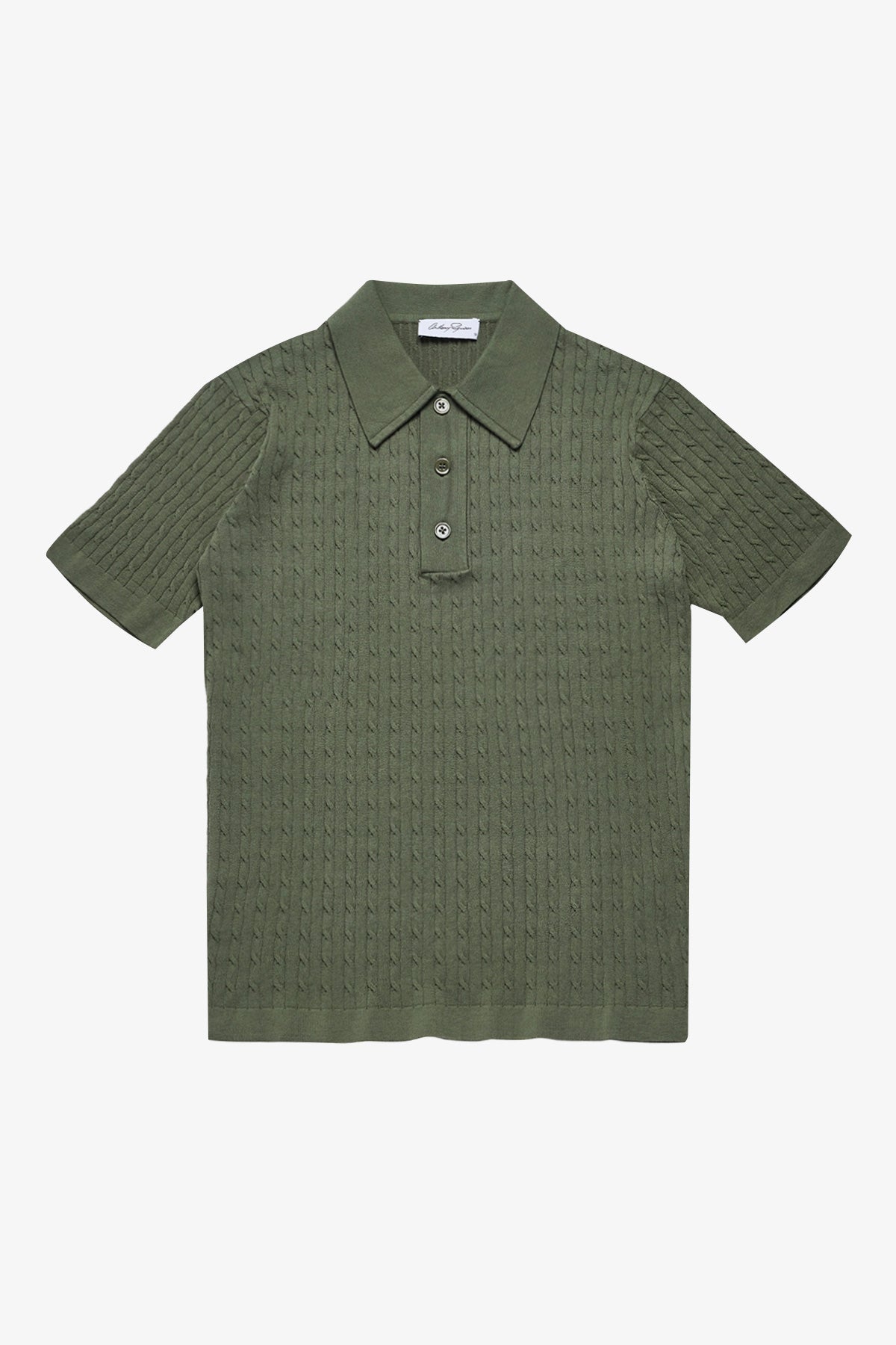 Anthony Squires Evan knitted cable Polo (Olive)