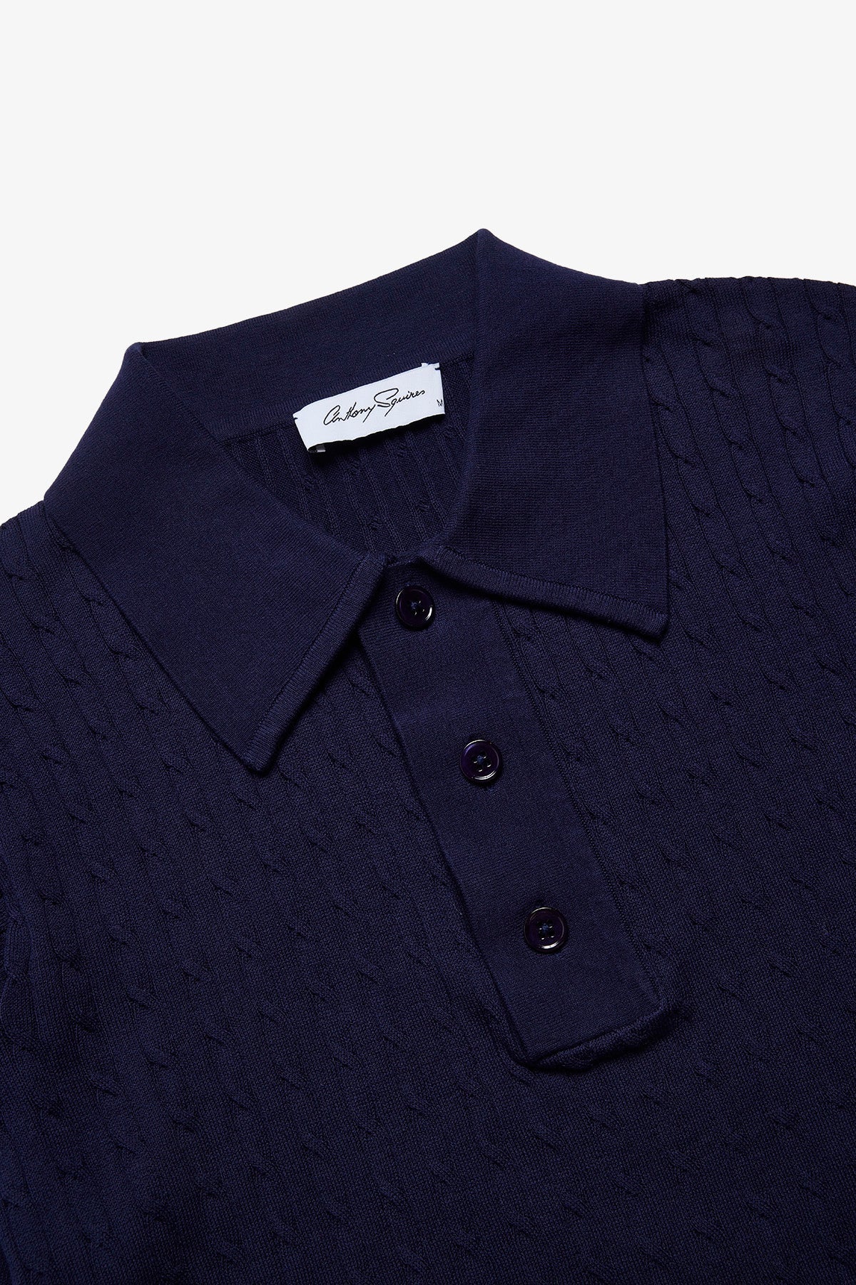 Anthony Squires Evan knitted cable Polo (Navy)
