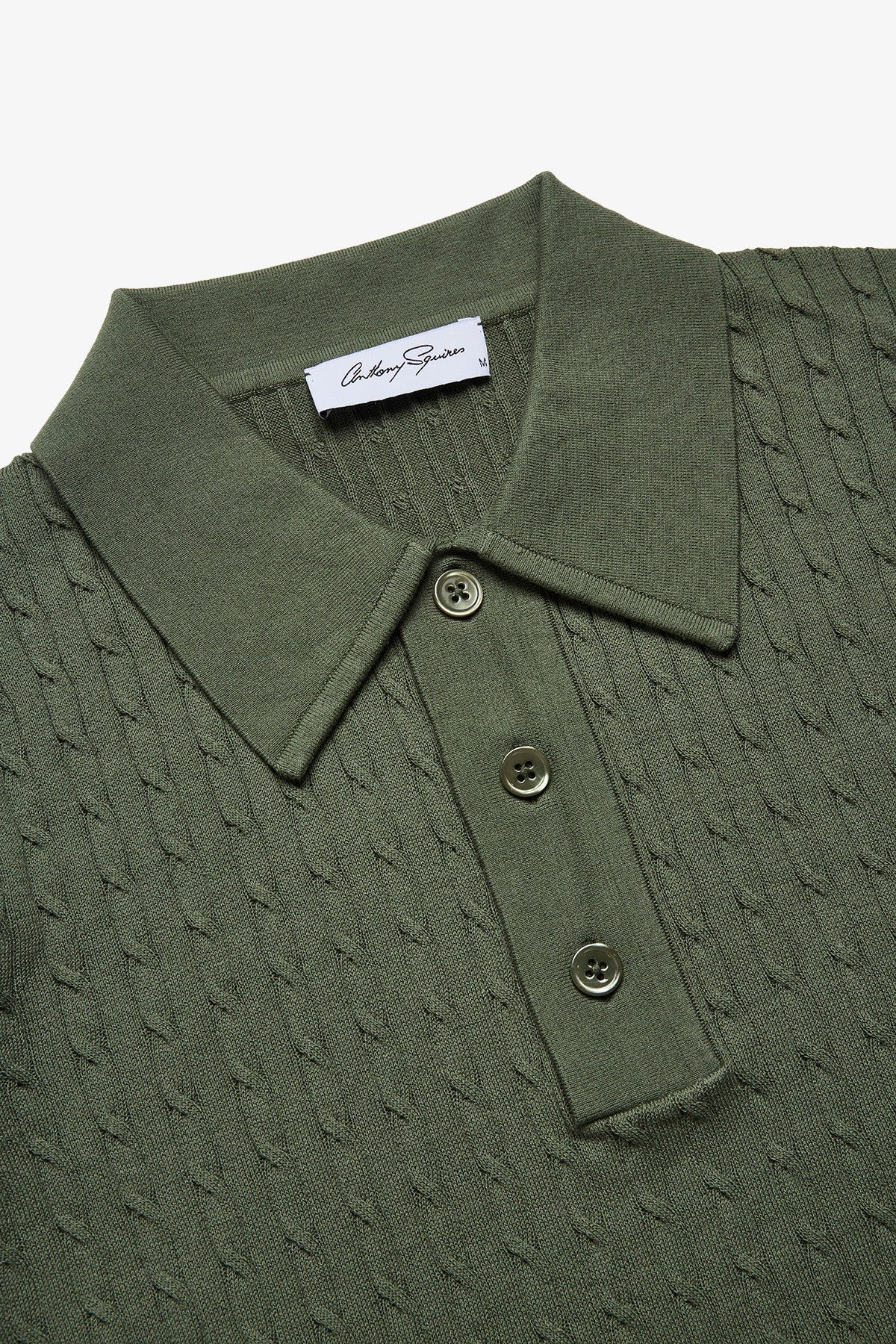 Anthony Squires Evan knitted cable Polo (Olive)