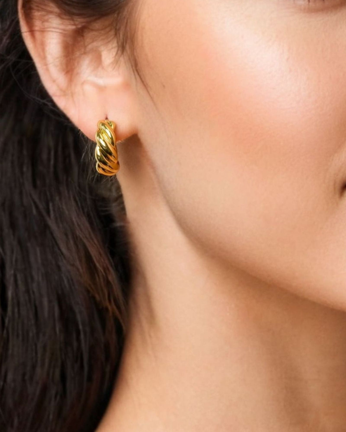 LAVANA Eve Twist Silver Hoop Earrings