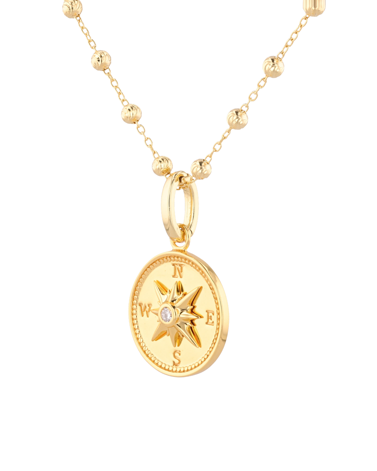 LAVANA Exploration Compass Gold Diamond Pendant