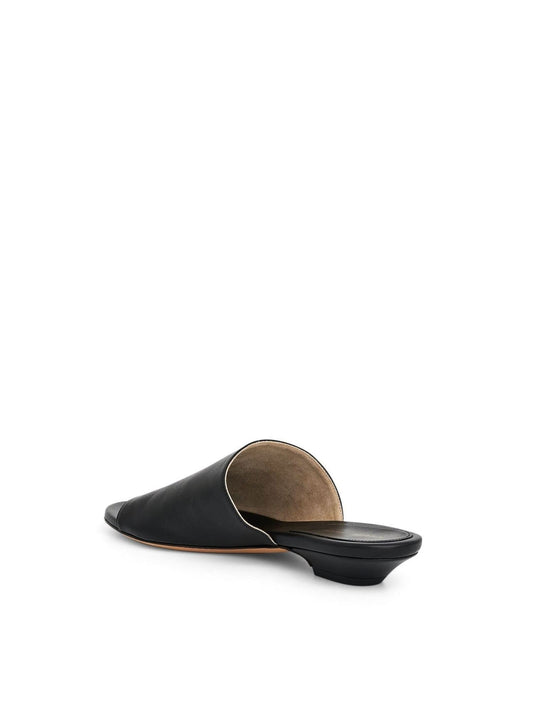 KHAITE Marion Slide Flat Sandal (Black)