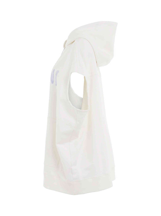 MARNI Sleeveless Logo Hoodie (Stone White)