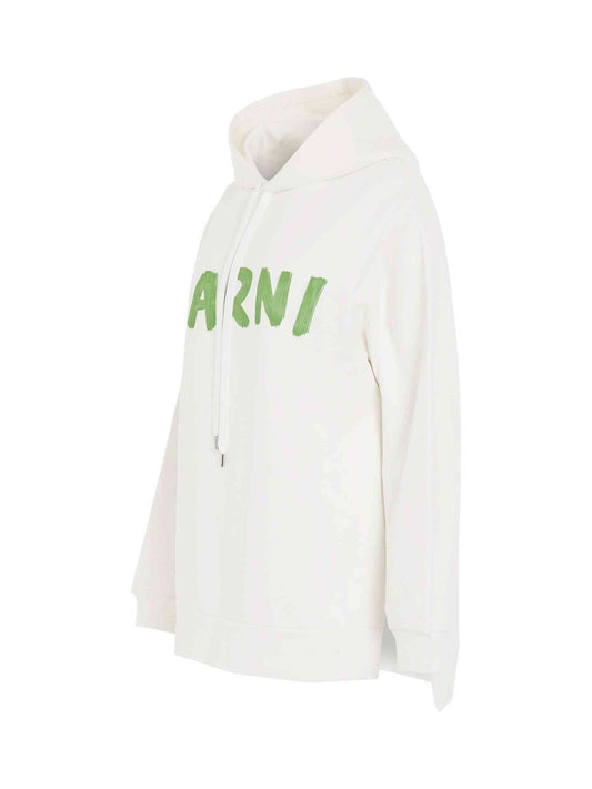 MARNI Logo Printed Hoodie (White)