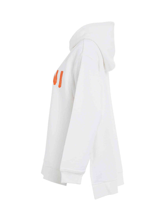 MARNI Logo Print Hoodie (Stone White)