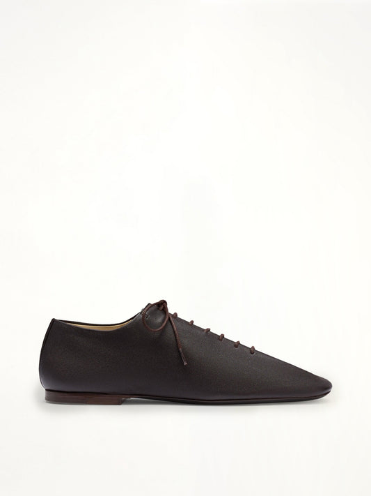 Image of Flats. Productname: LEMAIRE Souris Flat Classic Derbies in Dark Chocolate colour by brand - LEMAIRE
