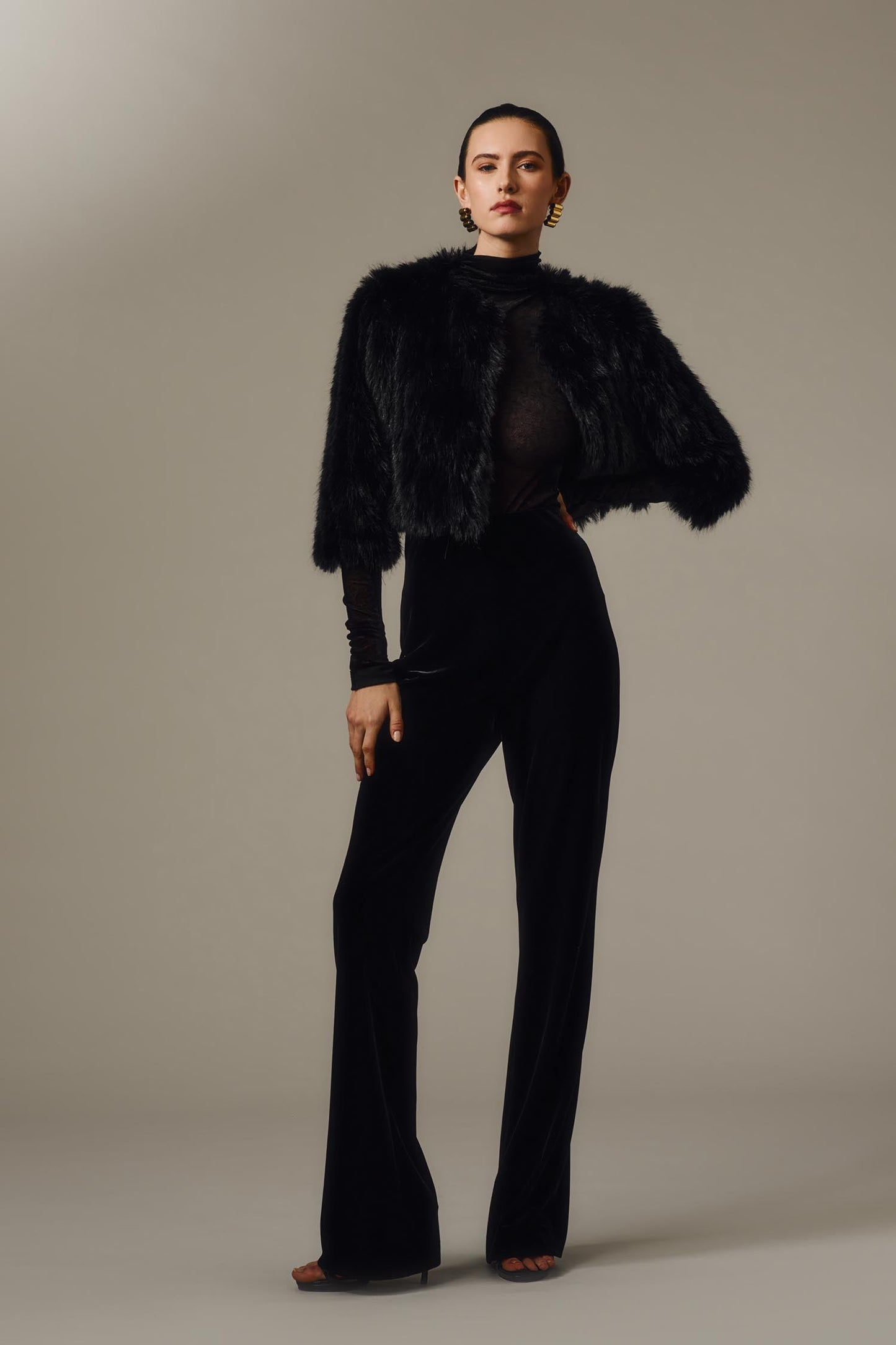 Carla Zampatti Piuma Fur Bolero (Black)