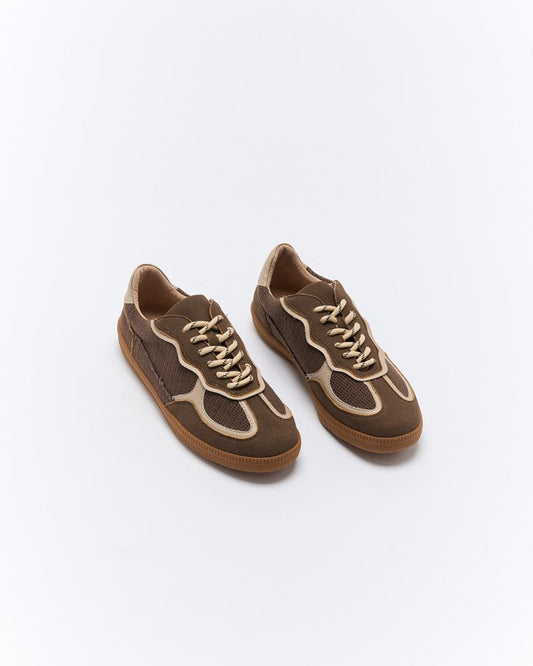 Walnut Melbourne Fallon Sneaker (Chocolate Raffia)