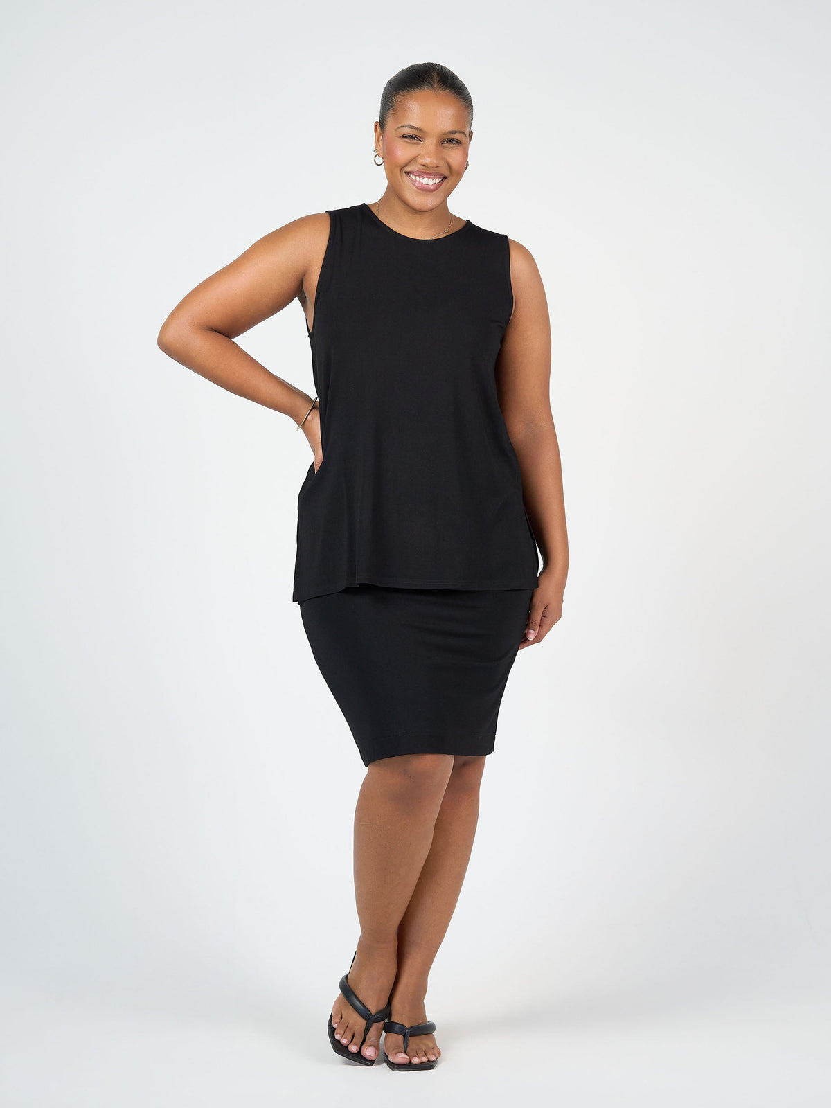 Lou Lou Fantasia Bamboo Tunic Top (Black)