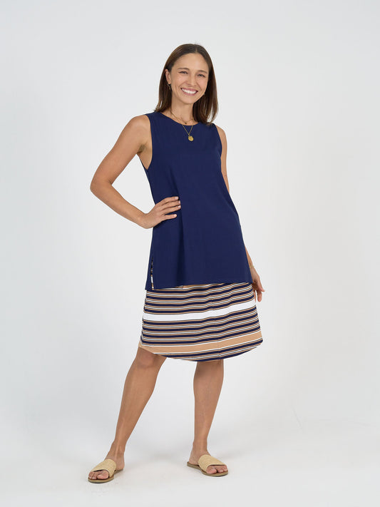 Lou Lou Lee Bamboo Skirt with Pockets (Stripe)