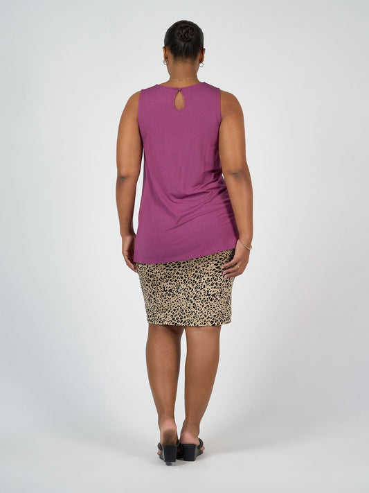 Lou Lou Midi Bamboo Whitney Tube Skirt (Brown Leopard)