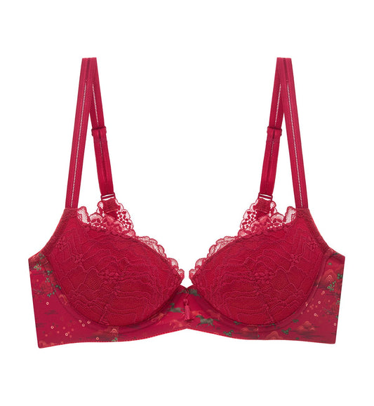 Triumph Feifei Ruan Collaboration Wired Push Up Bra (Rosso Masai)