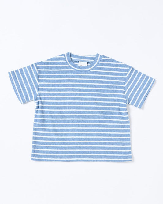 Image of T-Shirts. Productname: Walnut Melbourne Felix Tee in Terry Stripe Blue colour by brand - Walnut Melbourne