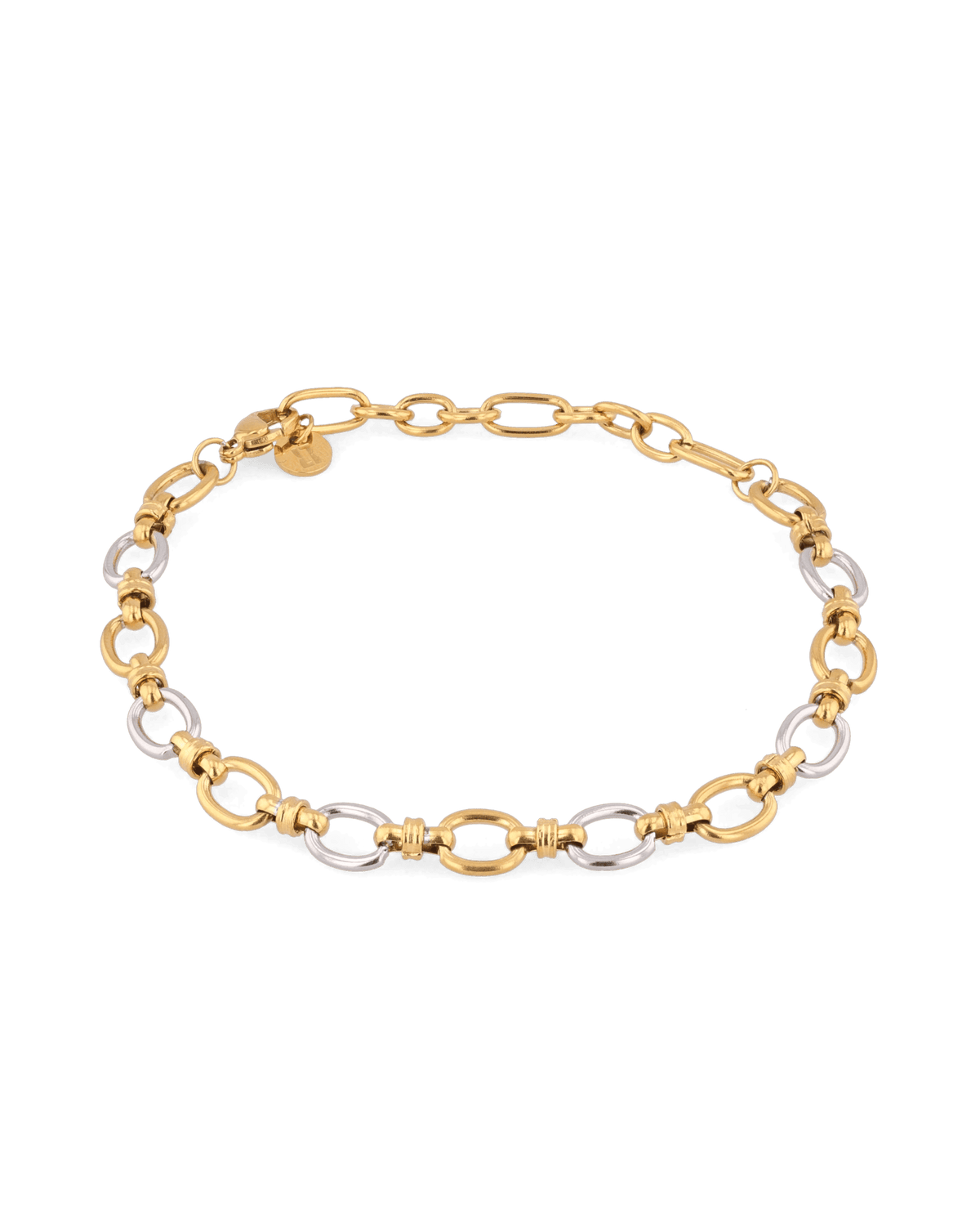 Image of Bracelets. Product name - Fia Two Tone Link Bracelet in colour by brand - LAVANA