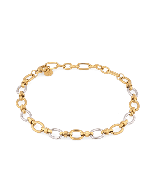 Image of Bracelets. Product name - Fia Two Tone Link Bracelet in colour by brand - LAVANA