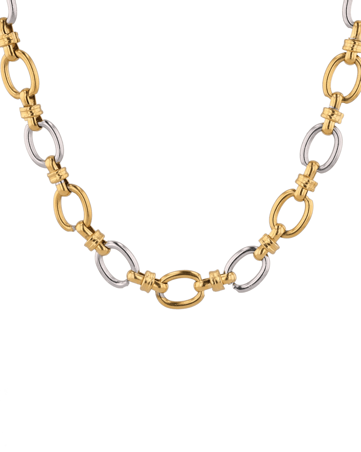 Image of Necklaces. Product name - Fia Two-tone Link Necklace in colour by brand - LAVANA