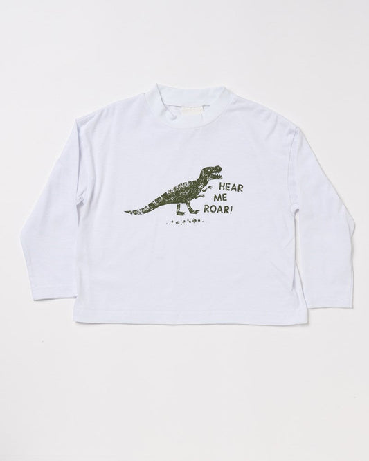 Image of T-Shirts. Product name - Finn L/S Tee in Dino Placement colour by brand - Walnut Melbourne