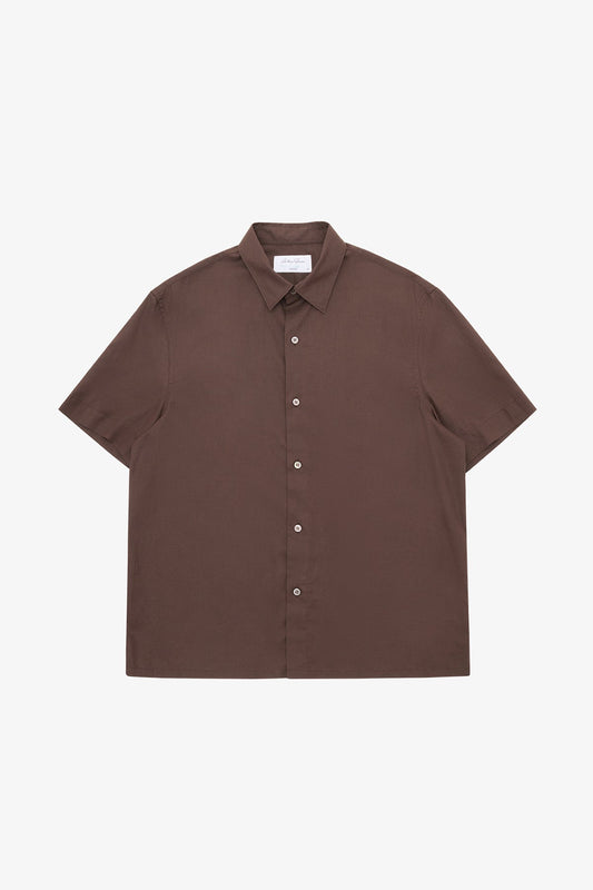 Anthony Squires Ash Cotton/Linen S/S Shirt (Brown)