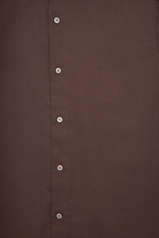 Anthony Squires Ash Cotton/Linen S/S Shirt (Brown)