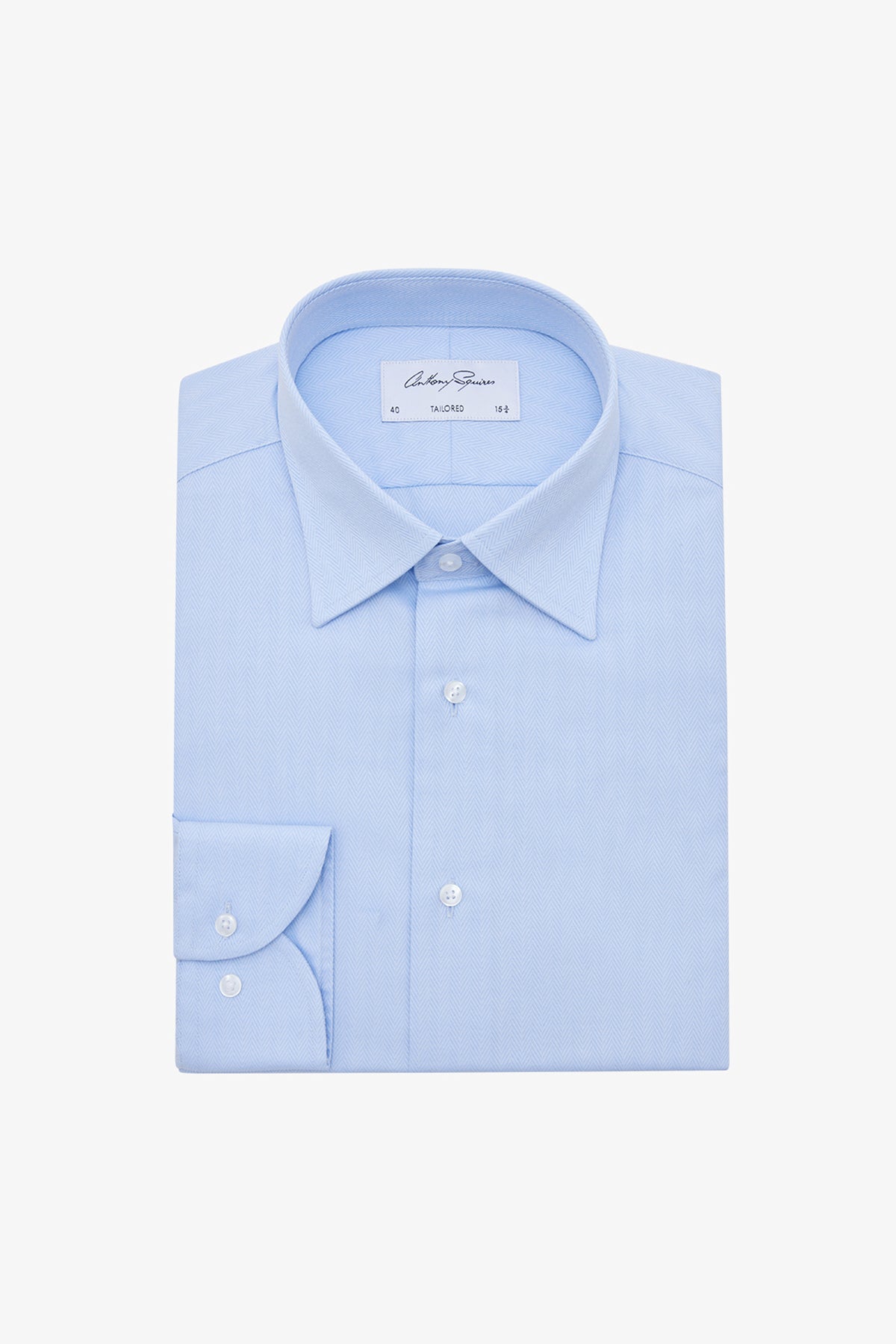 Anthony Squires Norris Formal Shirt Herringbone (Blue)