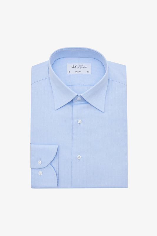 Anthony Squires Norris Formal Shirt Herringbone (Blue)