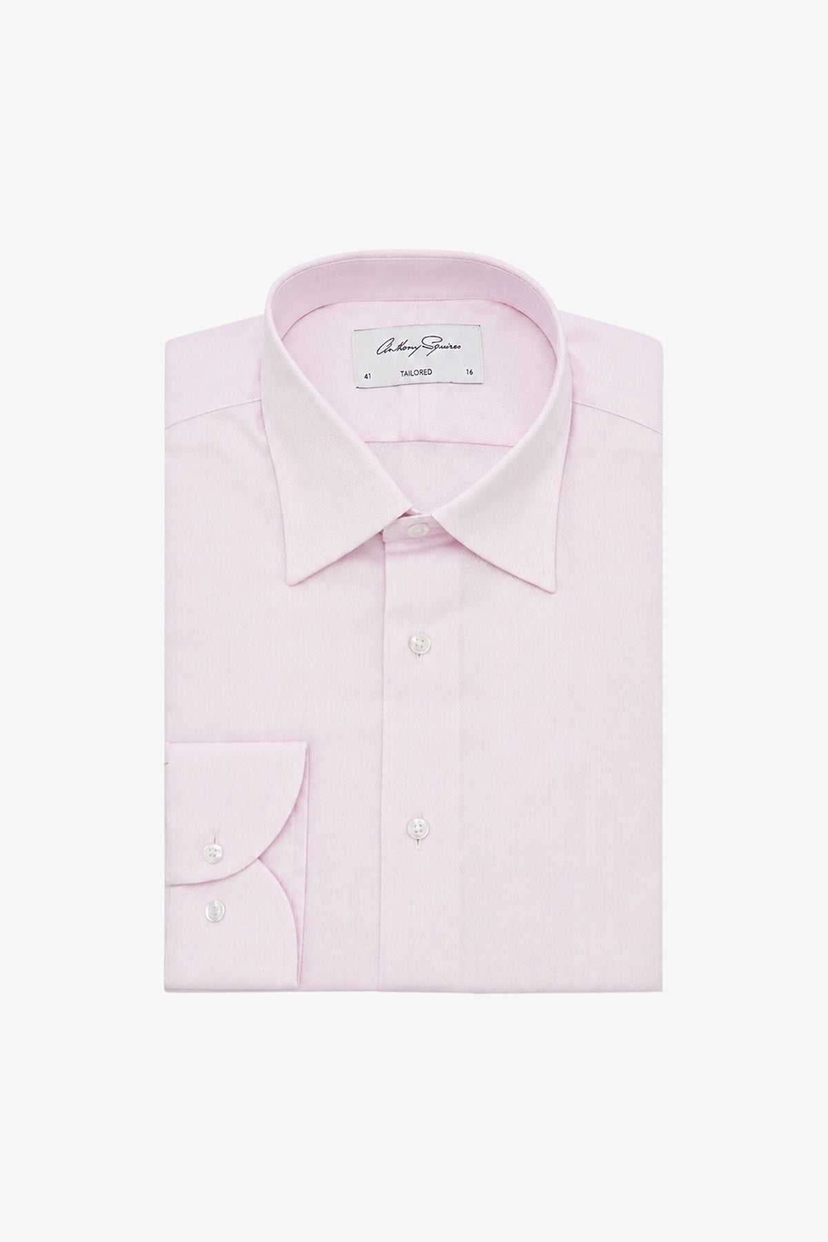 Anthony Squires Norris Formal Shirt Herringbone (Pink)