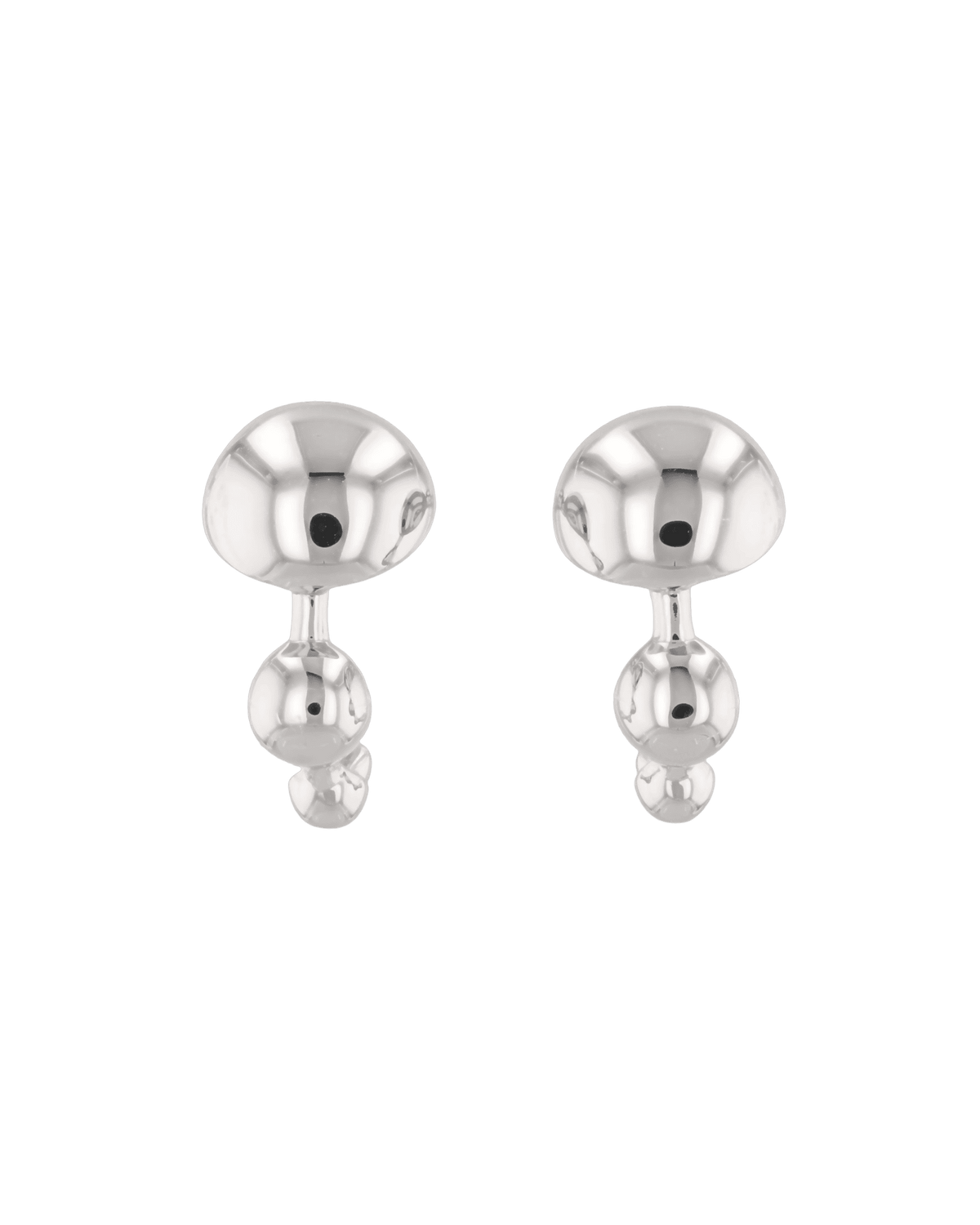 LAVANA Floating Pebble Silver Huggie Earrings