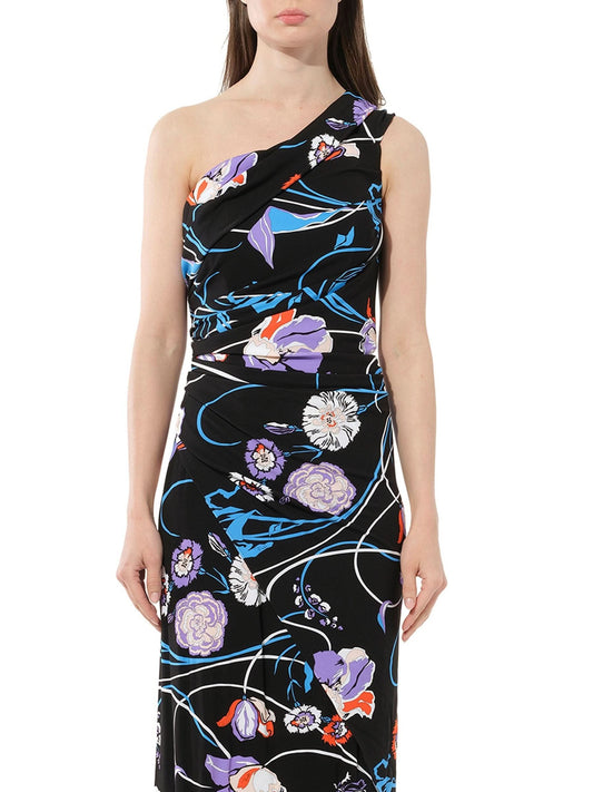 Image of a model wearing Dress. Productname: PUCCI Floral Lng Dress in Celeste colour by brand - PUCCI