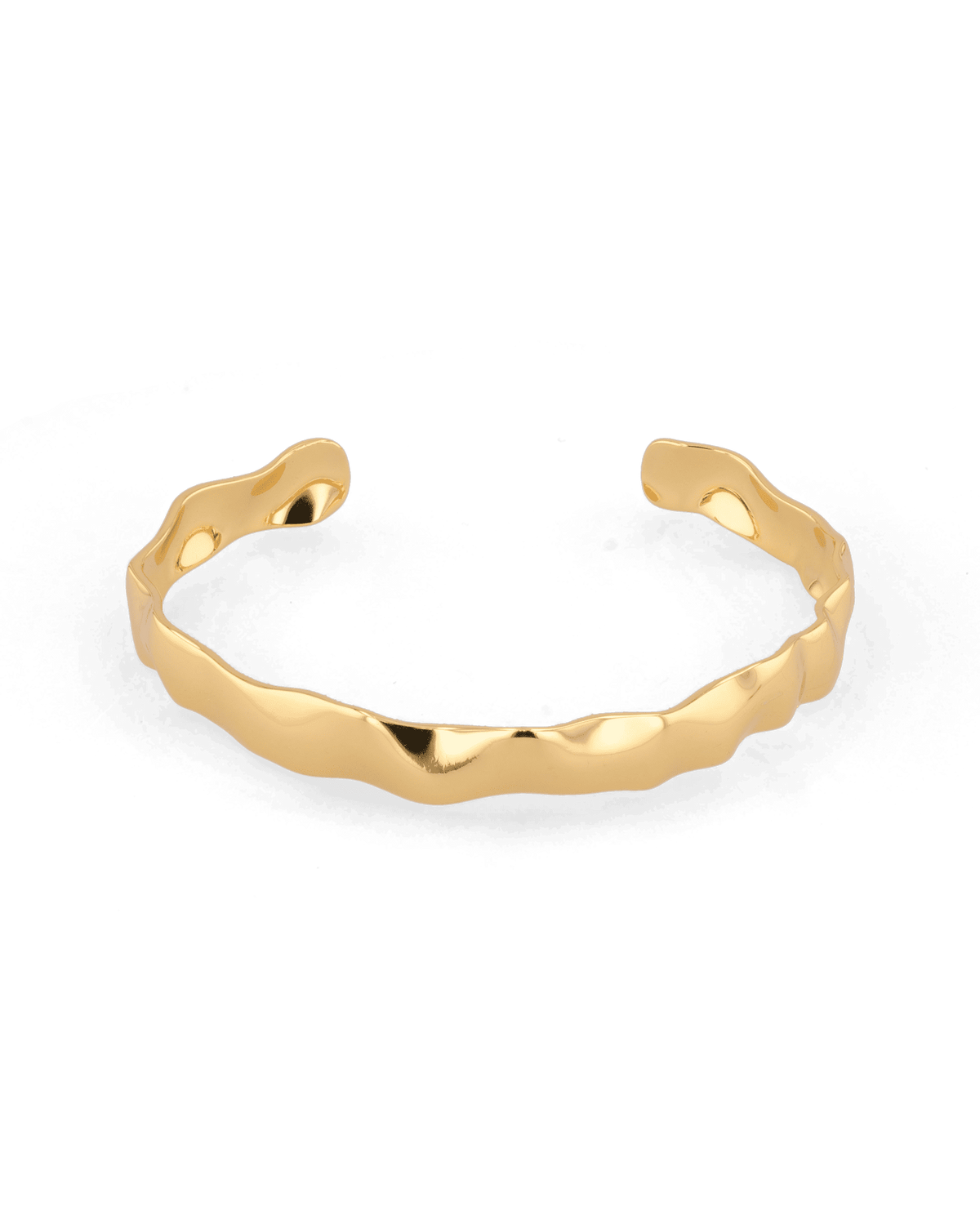 Image of Jewelry. Product name - Fluidity Gold Cuff Bangle in colour by brand - LAVANA