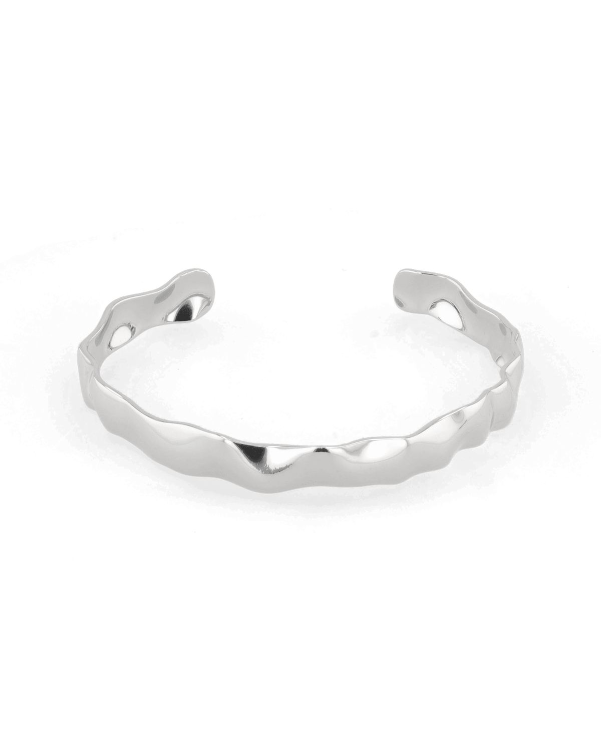 Image of Jewelry. Product name - Fluidity Silver Cuff Bangle in colour by brand - LAVANA