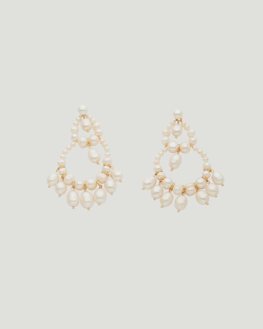 Image of Earrings. Product name - Forever Pearl Earrings in colour by brand - Reliquia Jewellery