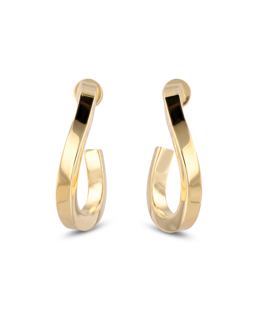 Image of Earrings. Product name - Formation Gold Hoop Earrings in colour by brand - LAVANA
