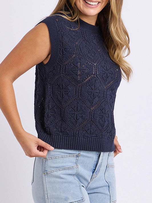 FOXWOOD LUNA KNIT VEST (Dark Sapphire)