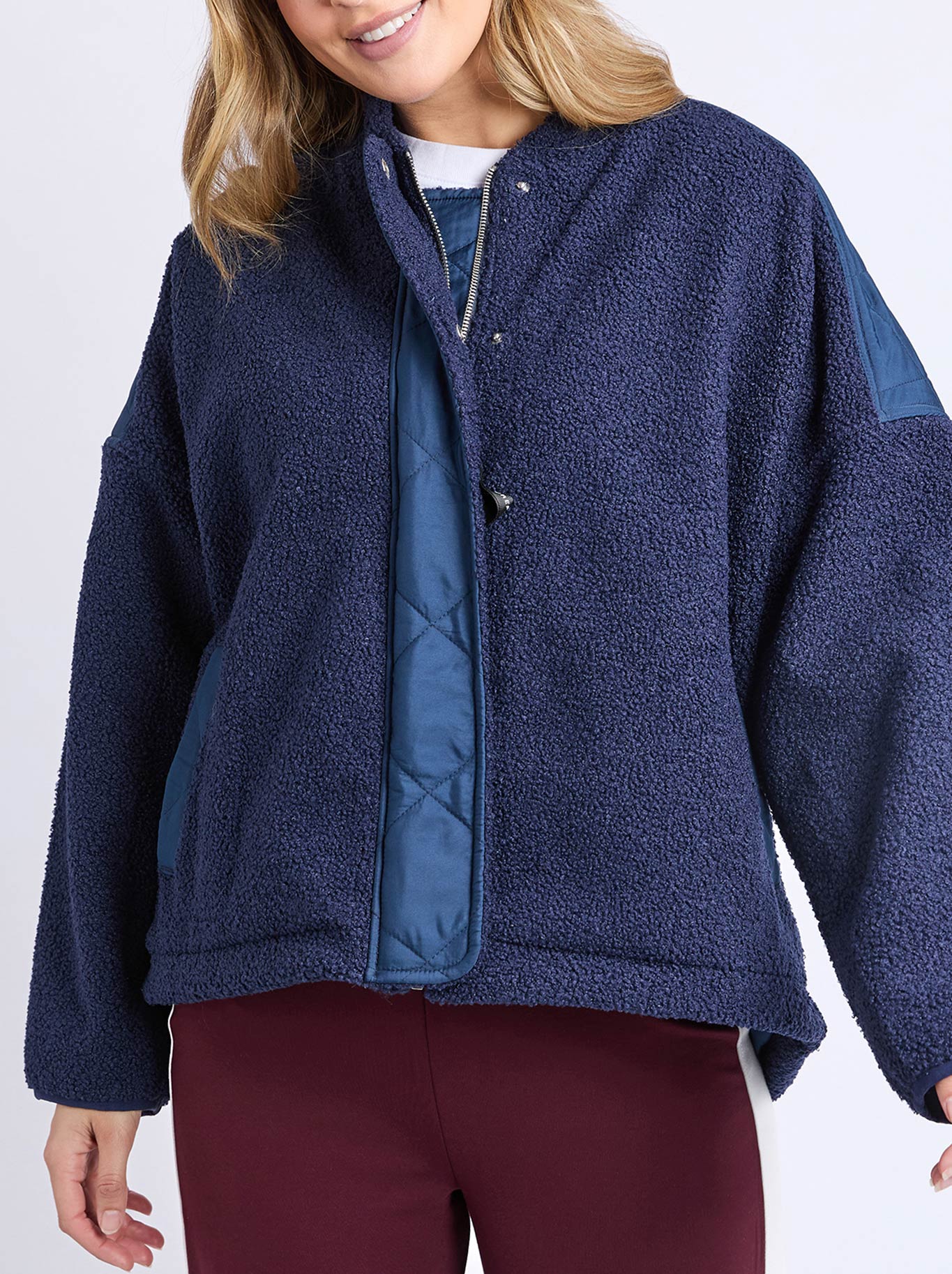 Image of Coats & Jackets. Product name - FOXWOOD ARIZONA FLEECE ZIP THRU in Navy colour by brand - Foxwood