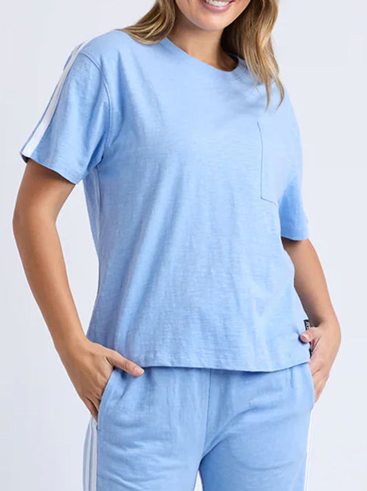 Image of a model wearing Tops. Productname: FOXWOOD POWER TEE in Blue colour by brand - Foxwood