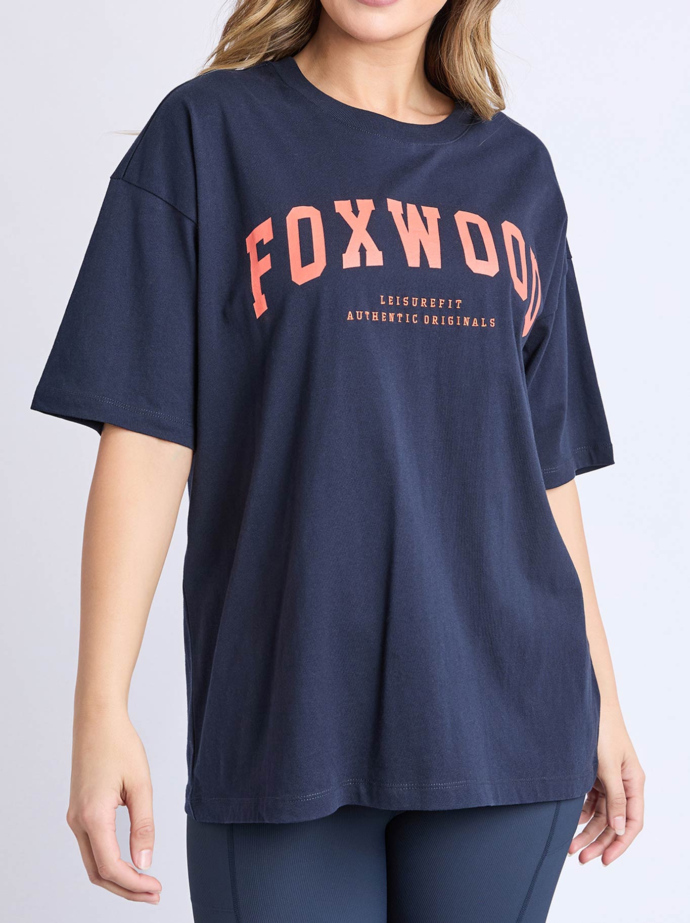Image of T-Shirts. Product name - Foxwood Interval Tee in Navy Orange colour by brand - Foxwood