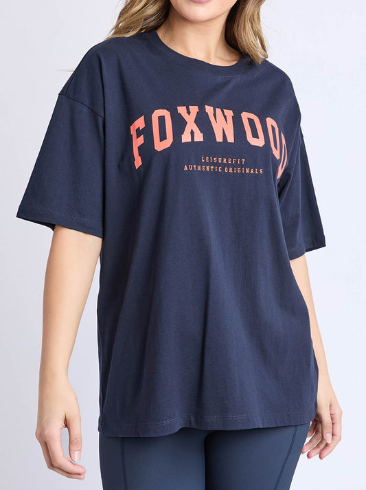 Image of T-Shirts. Product name - Foxwood Interval Tee in Navy Orange colour by brand - Foxwood