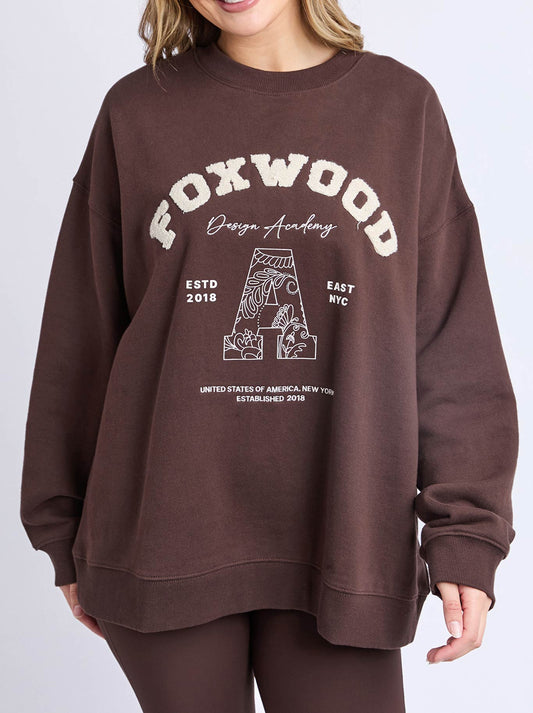 Image of a model wearing Tops. Product name - Foxwood Bandana Crew in Coffee colour by brand - Foxwood