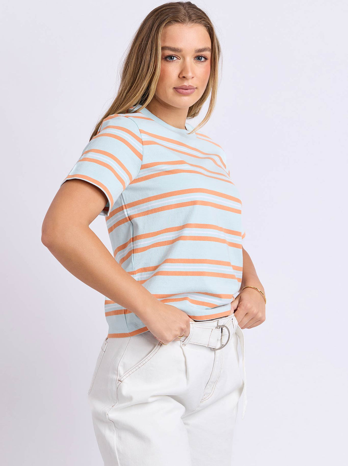 FOXWOOD PURE STRIPE TEE (Cool Blue)