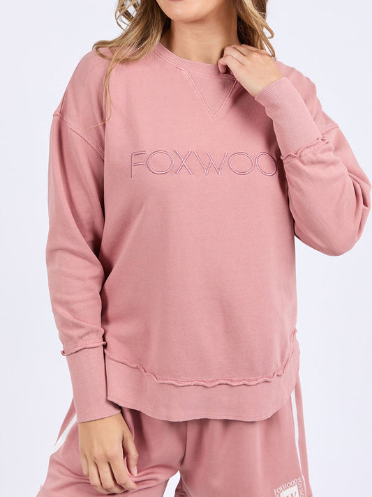 Image of a model wearing Tops. Productname: FOXWOOD SIMPLIFIED CREW in Dusty Rose colour by brand - Foxwood