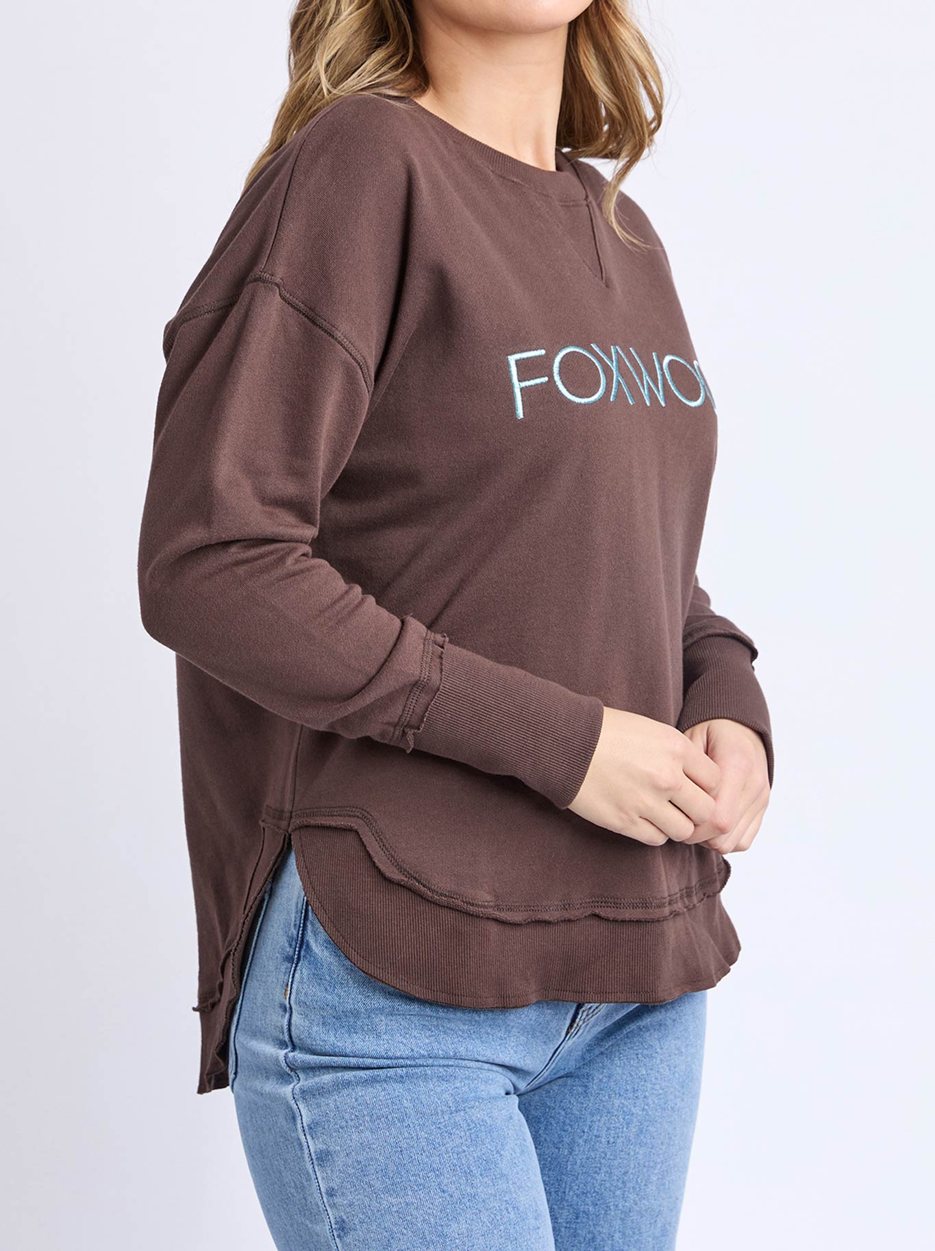 Foxwood Simplified Metallic Crew (Coffee Light Blue)