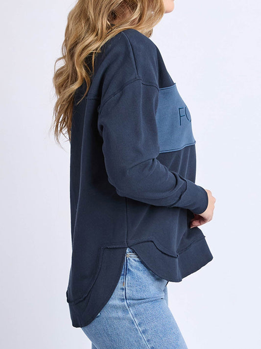 Foxwood Simplified Tonal Crew (Navy)