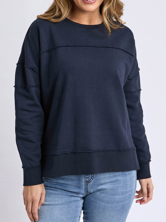 Image of a model wearing Outerwear. Productname: FOXWOOD JAYNE THROW ON FLEECE in Navy A colour by brand - Foxwood