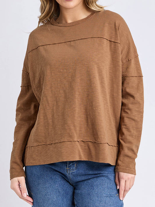 Image of a model wearing Tops. Product name - Foxwood Jayne Throw On Top in Grenadene colour by brand - Foxwood