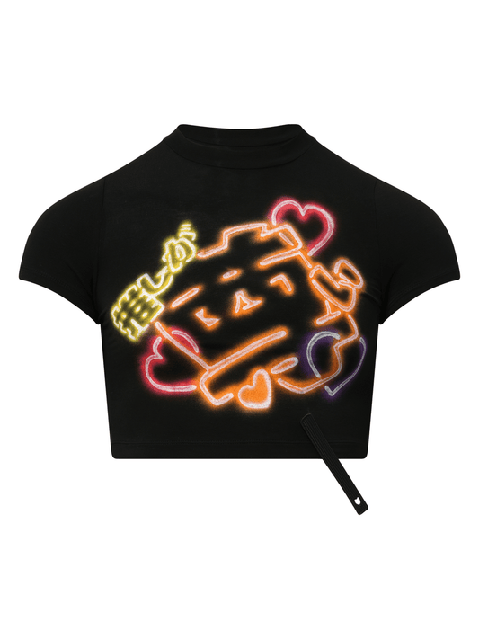DOUBLET Japanese Fan-Service Neon Paint T-Shirt (Black)