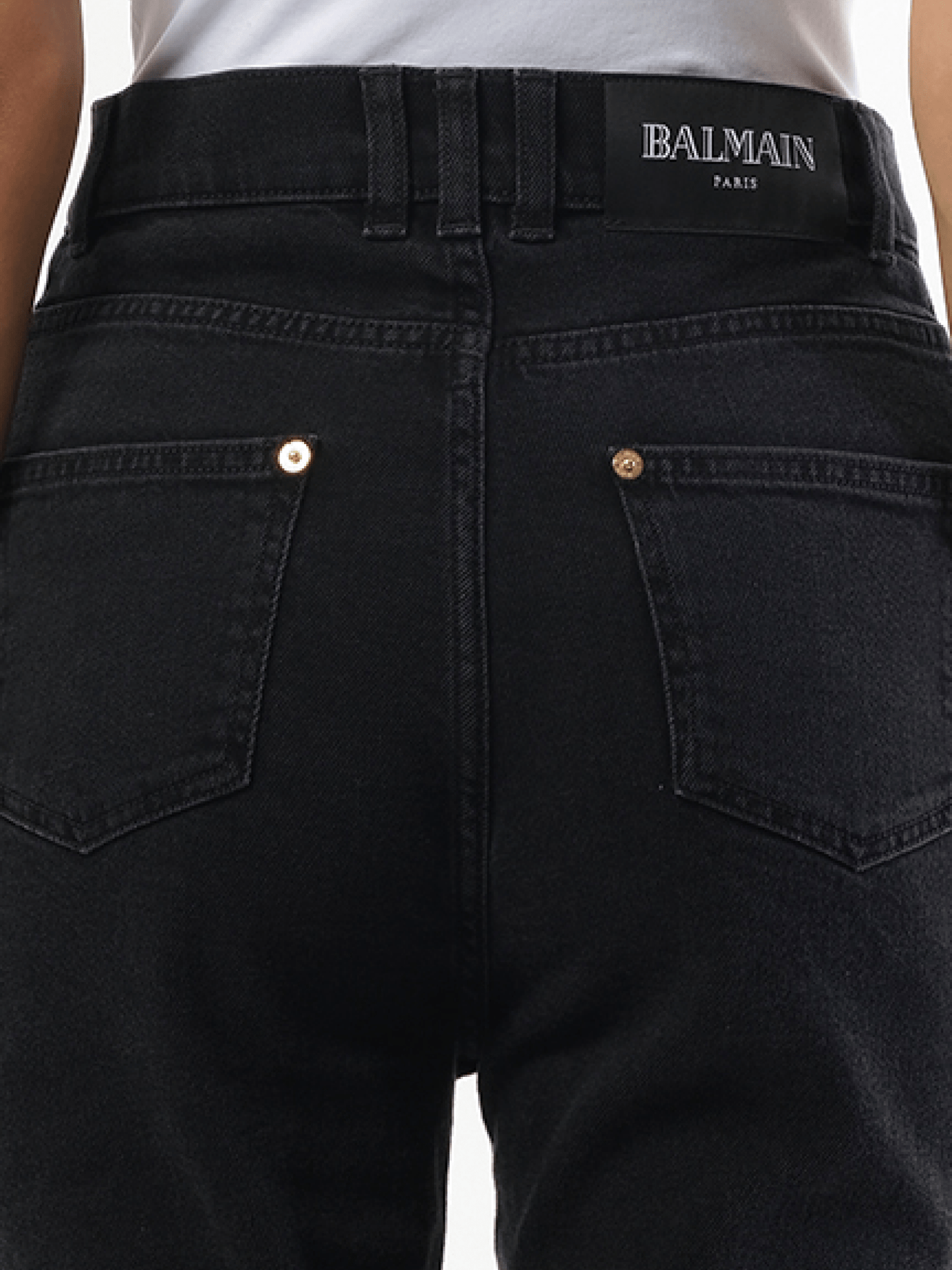 BALMAIN 5 Pockets Slim Black Washed Denim (Black)